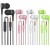Heavy bass Earphone Color Call with Mic Stereo Earbud Headphones Mixed Colors (Black + White + Pink + Green 4 Pairs)…